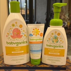 Babyganics Bubble Bath, Foaming Shampoo & SPF 50 Sunscreen
